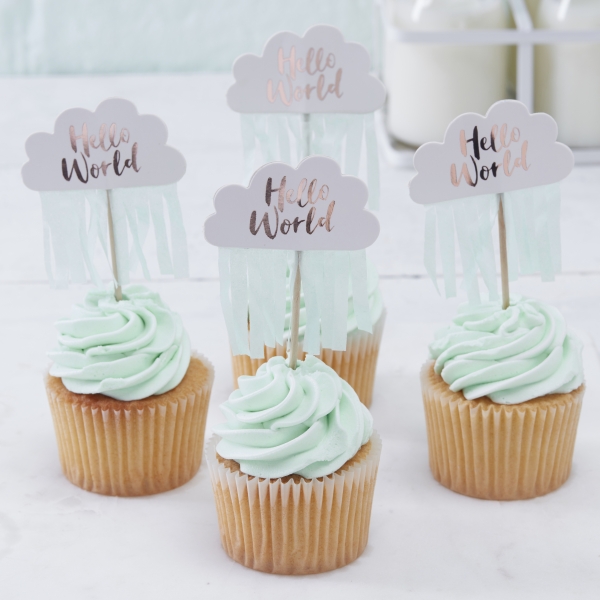 Cupcake Topper - Hello World